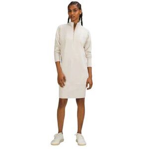 Lululemon cream Softstreme long sleeve quarter zip dress size 10